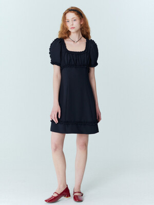 Frill mini dress_black