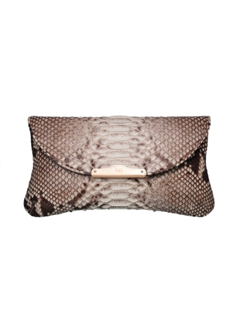CHLOE REAL PYTHON CLUTCH - TWOTONE NATURAL