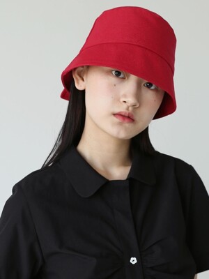 COMPACT RIBBON BUCKET HAT RED