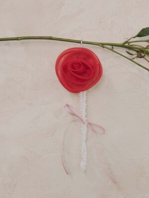 hish rose key ring - red