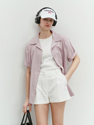 OPEN COLLARED OUT-POCKET SHIRT PINK_UDSH4B322P2