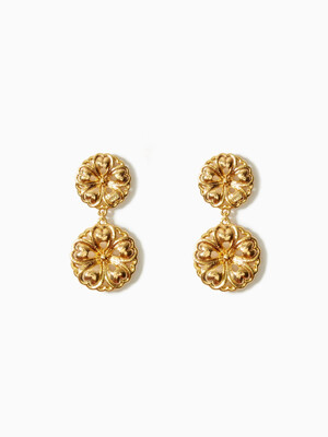 FRANCOIS FLORAL GOLD DOUBLE EARRINGS