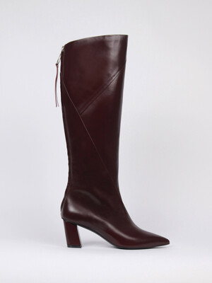 Magot Long Boots Leather Burgundy