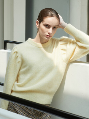 soft angora puff knit (yellow)