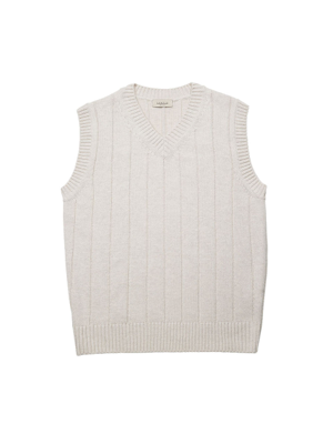 Reverse Wool Knit Vest (Ivory)