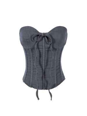 DENIM CORSET TOP_Gray