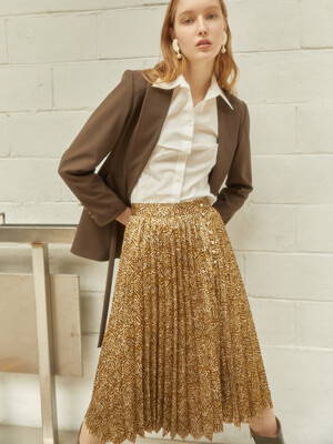 Pleats Button-up Skirt_Goldenhaze