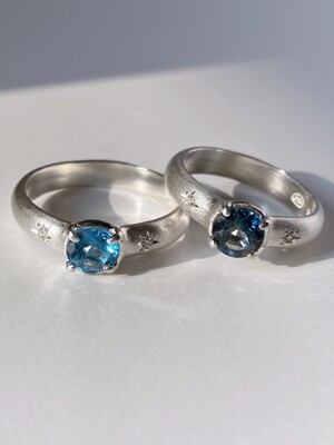 Blue topaz ring (2color)