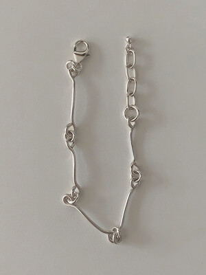 silver925 stick bold chain bracelet