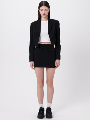 Pocket tailored skirt - Black