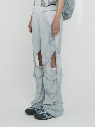 [ojos오호스]Open Snap Light Pants / Grey