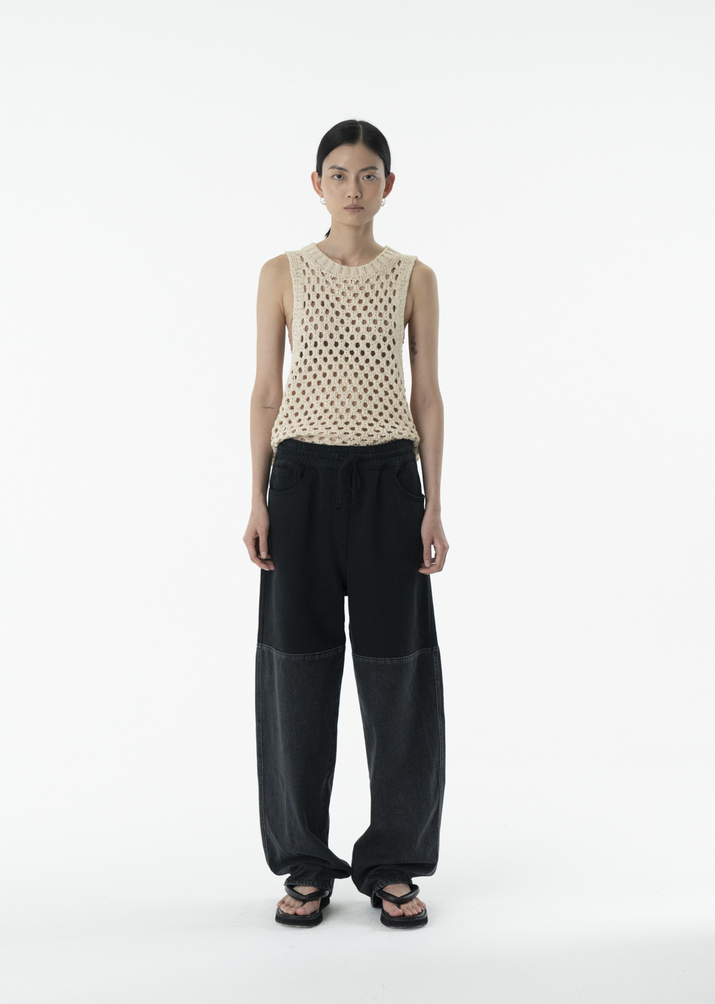 パンツ AMOMENTO DRAWSTRING DENIM PANTS AMOMENTO】24ss DRAWSTRING DENIM PANTS (AMOMENTO/デニム