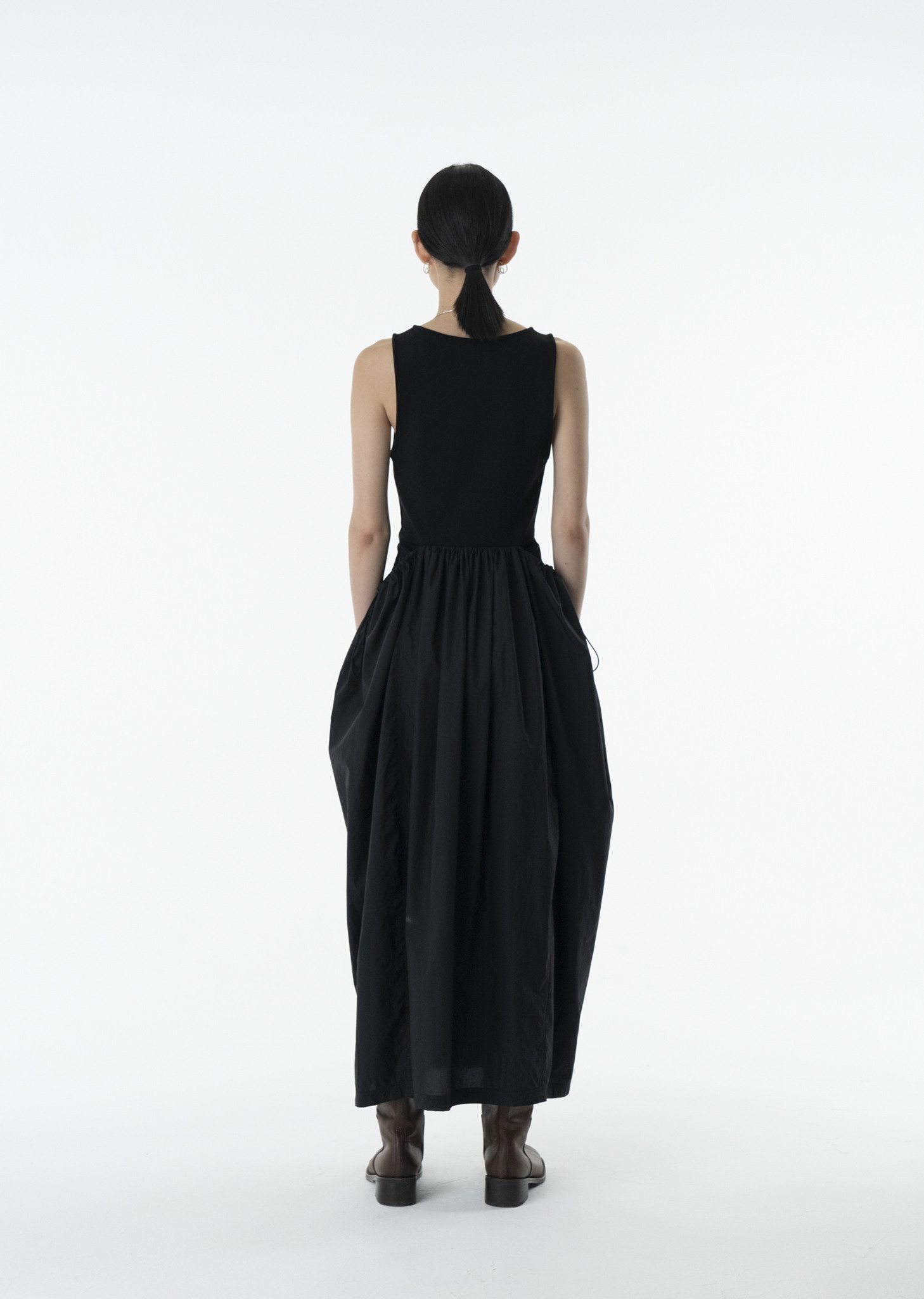 ワンピース AMOMENTO SHEER JERSEY DRESS Amomento Sheer Jersey Dress - Black | Garmentory