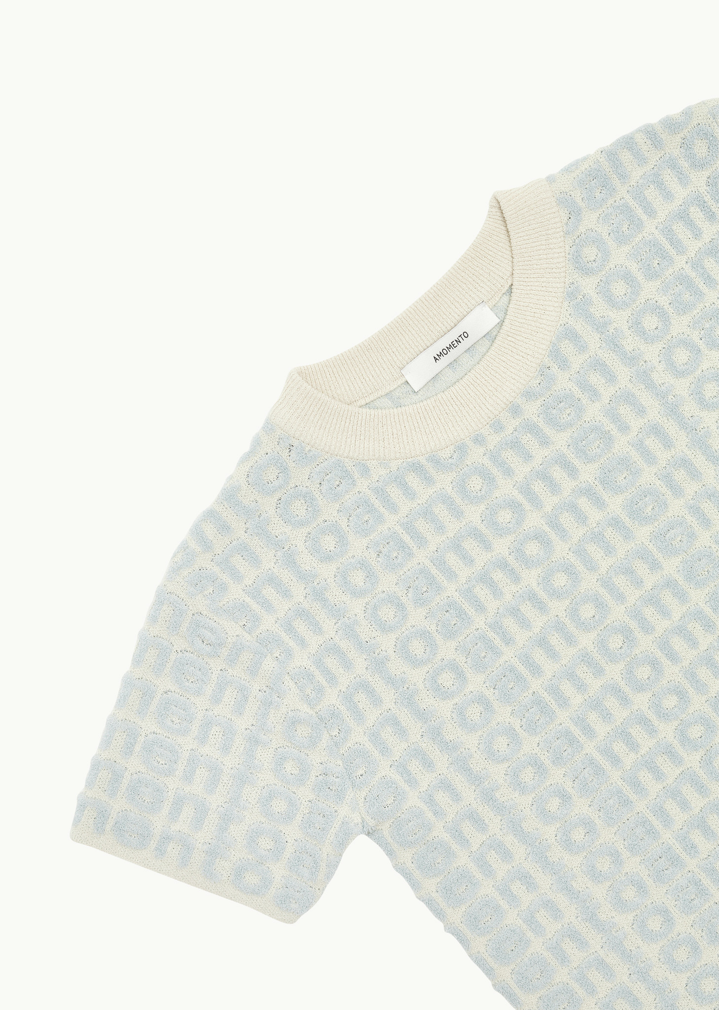 お歳暮 のし 아모멘토]BOUCLE LOGO TOP (SKY BLUE) トップス