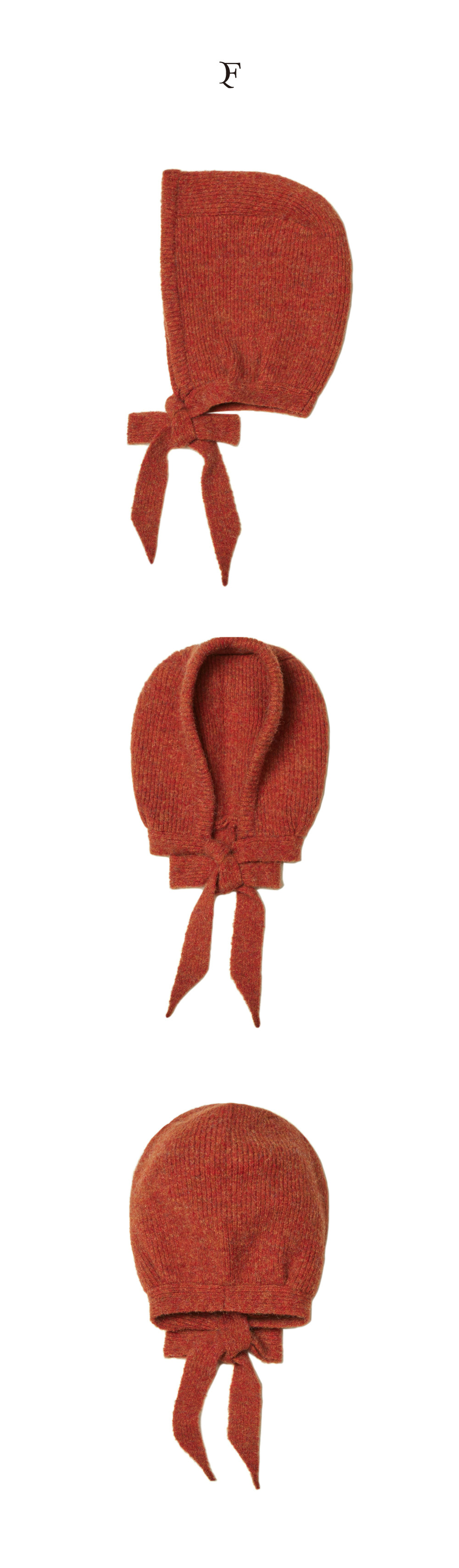 꽈페(QUAFE) MIXED RIBBON BALACLAVA_ORANGE RED