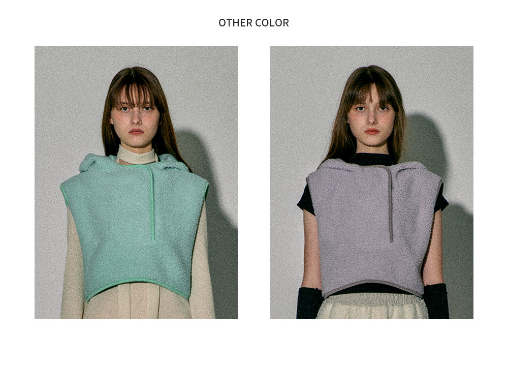 꽈페(QUAFE) FLEECE HOOD VEST_IVORY