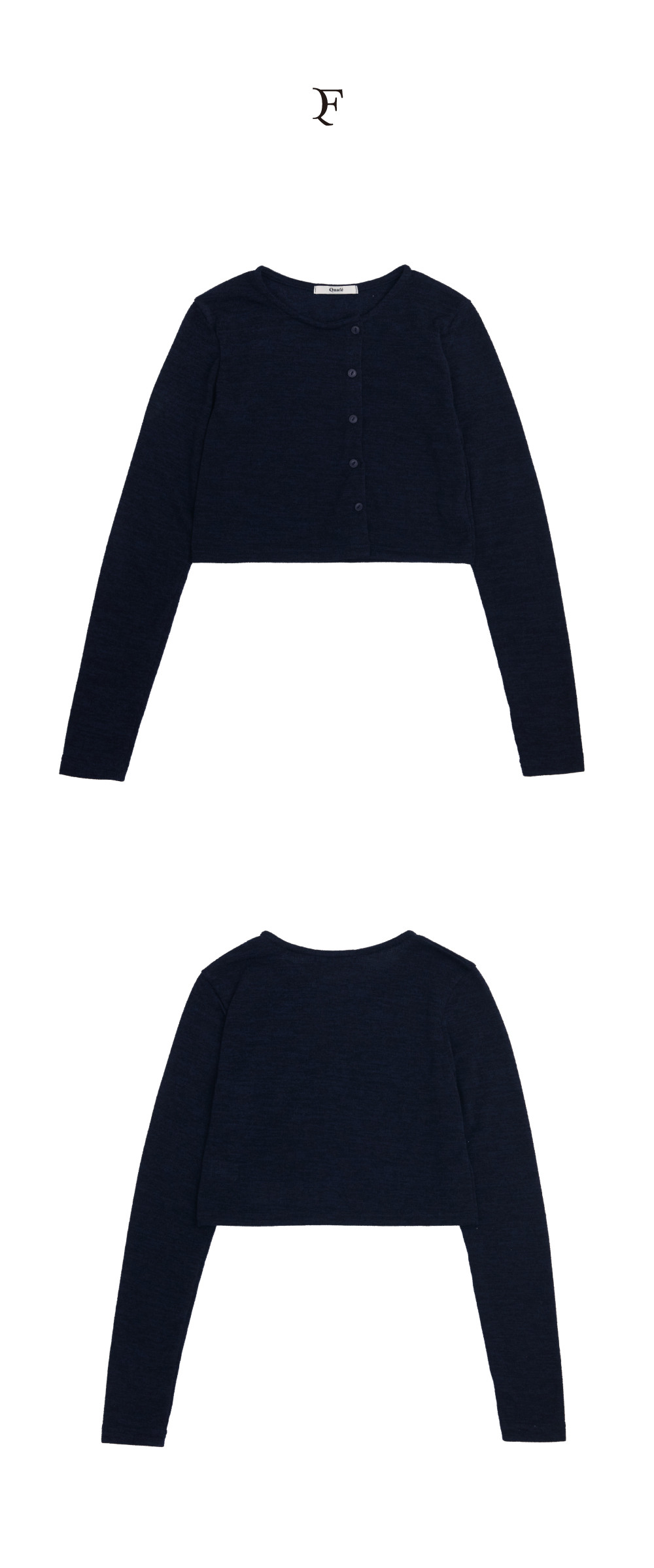 꽈페(QUAFE) UNBALANCE SLIM CARDIGAN_NAVY