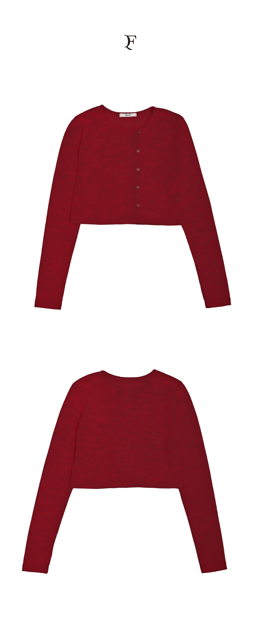 꽈페(QUAFE) UNBALANCE SLIM CARDIGAN_RED