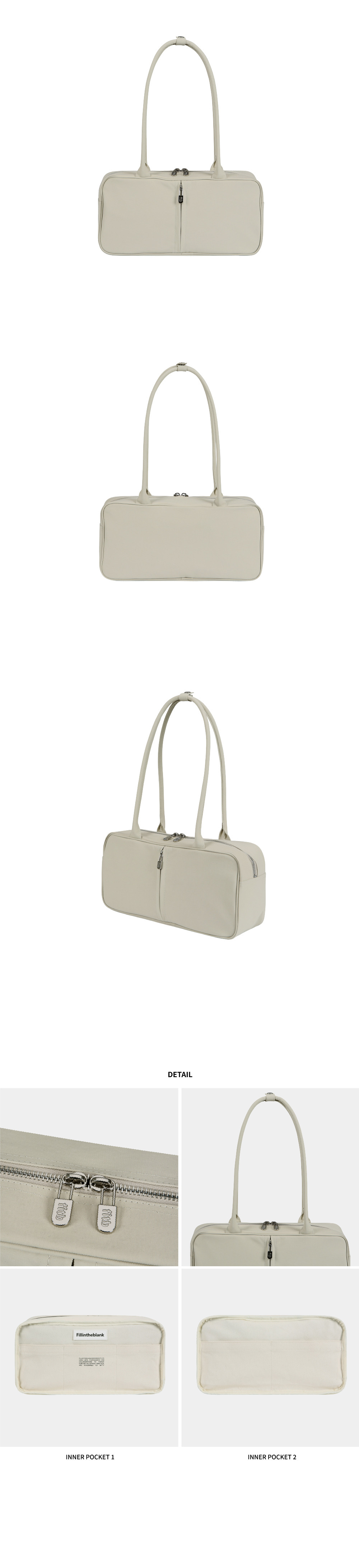필인더블랭크]Safety Pin Square Bag (beige)