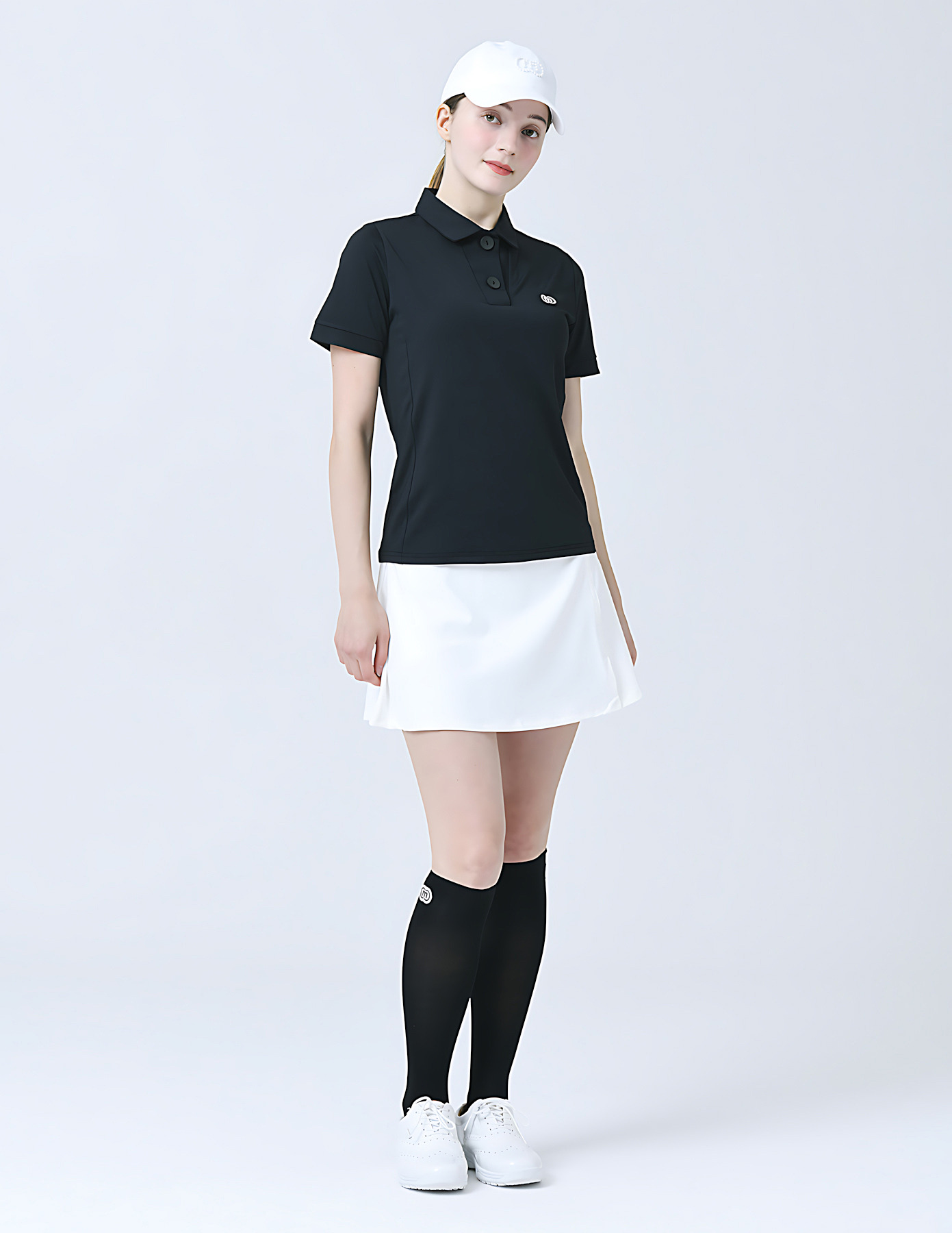 25SS 기능성 나일론 스판 쎄미 A-라인 화이트 스커트 상세 이미지 2