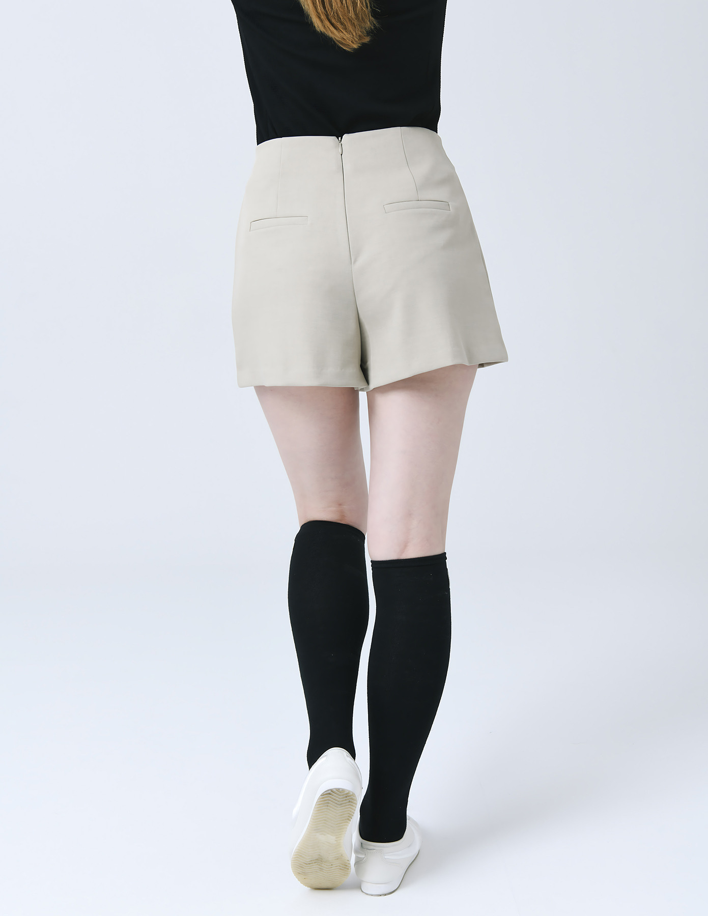 25SS 폴리 스판 쎄미 A-라인 속 바지 베이지 스커트 상세 이미지 11