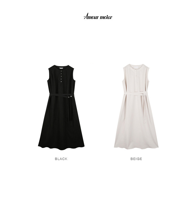 아무르 무아르]amr1424 belt sleeveless one-piece (2color)