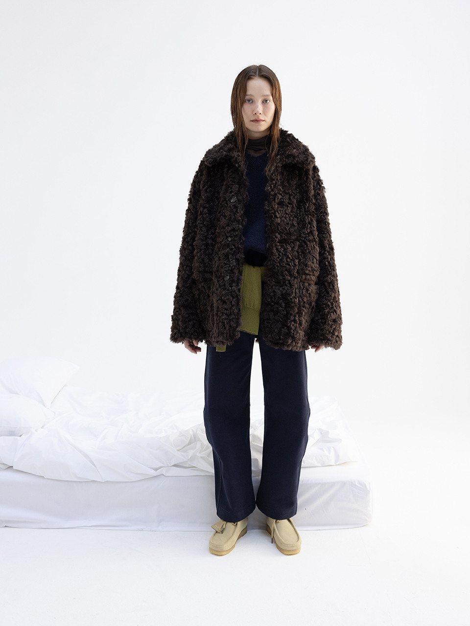 모노하]Cotton curve pants (brown / ivory / black / navy / white)