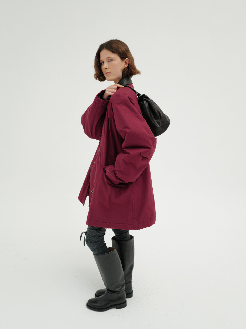 ジャケット・アウター MONOHA Coated cotton work jacket / brown MONOHA Coated cotton work jacket / brown