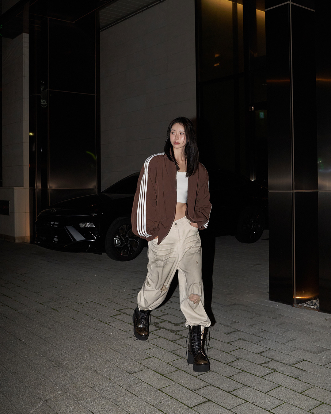 ★LANGER★ dirty cat white jeans LANGER dirty cat white jeans (aespa Karina Wear)