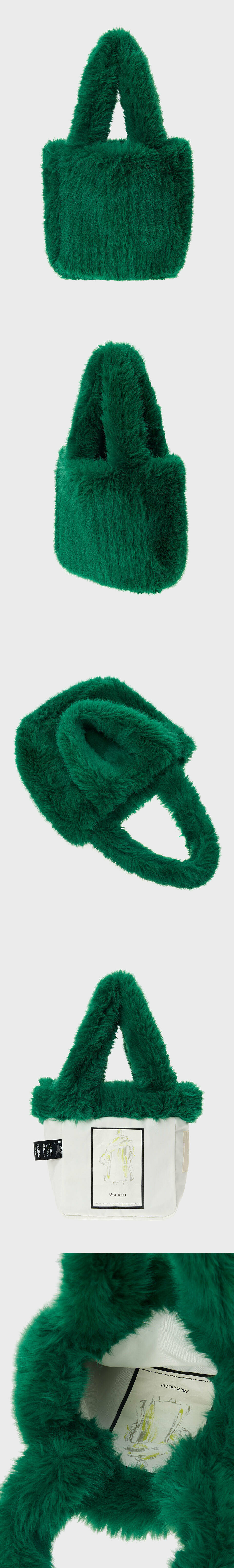 molliolli-COYA 25 fur tote bag [green]│삼성물산 온라인몰