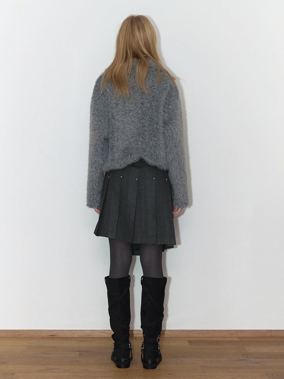 FLUFFY HALF ZIP-UP (GREY) 상세 이미지 3