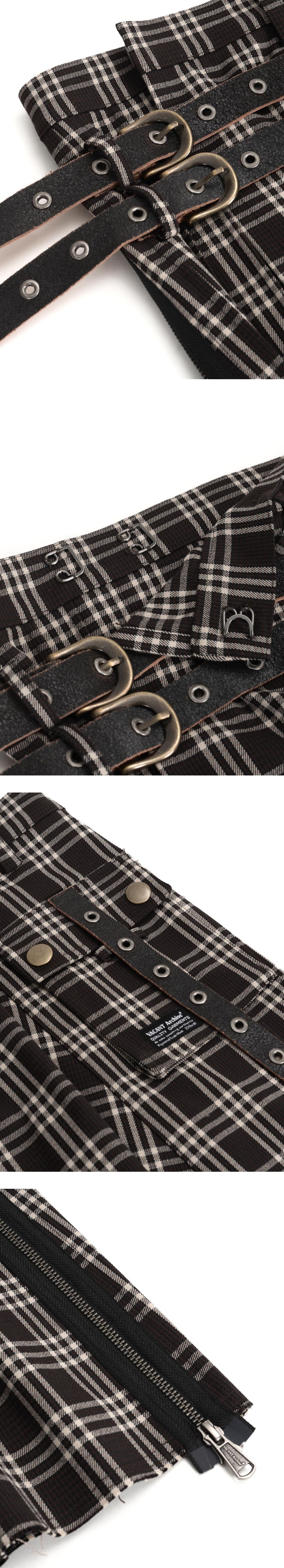 베이컨트 아카이브]CAESARS BUCKLE LAP SKIRT BROWN