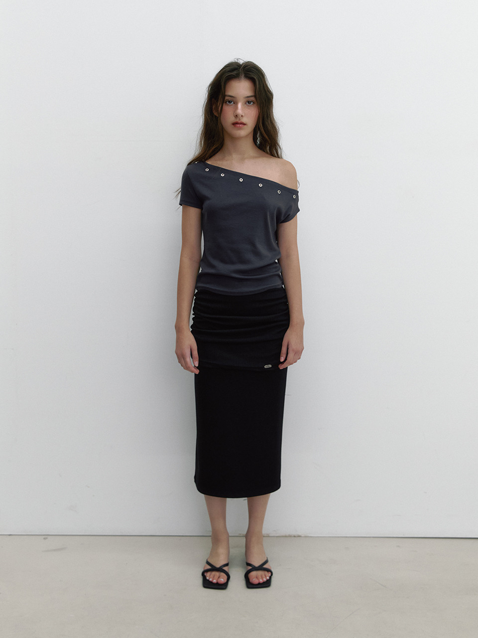 【ASURA】 EYELET ONE SHOULDER T ♥2COLOR MUSINSA | ASURA EYELET ONE SHOULDER T (NAVY)