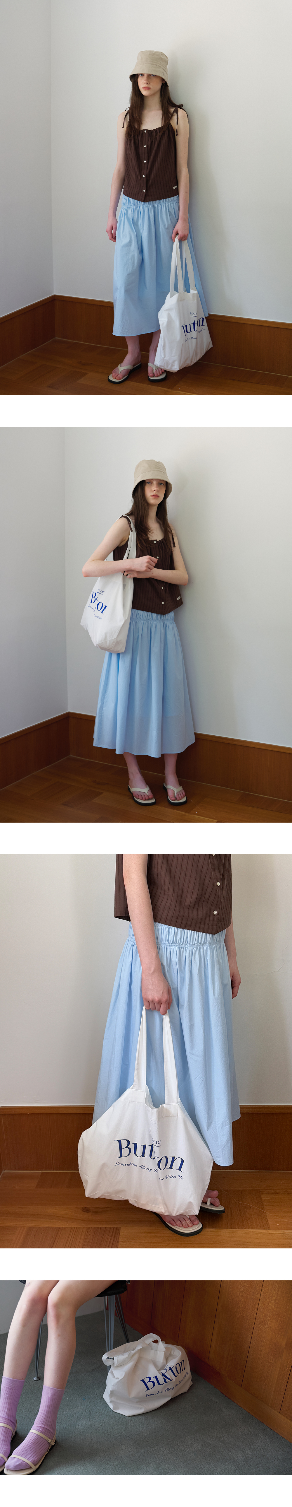 BUTTON LOGO ECO BAG - 2 COLORS BLUE
