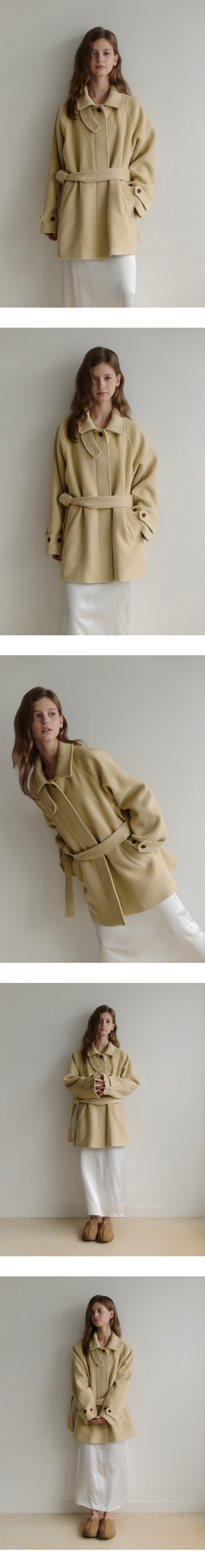 MUSINSA | LENAV esy cashmere half coat (butter)