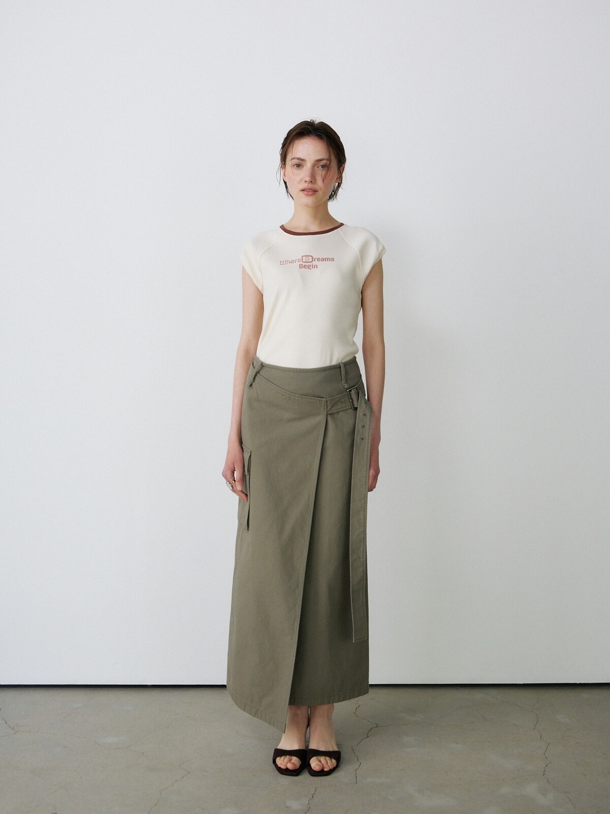 [2ND] CAP SLEEVE LETTERING T-S - 2 COLORS CREAM