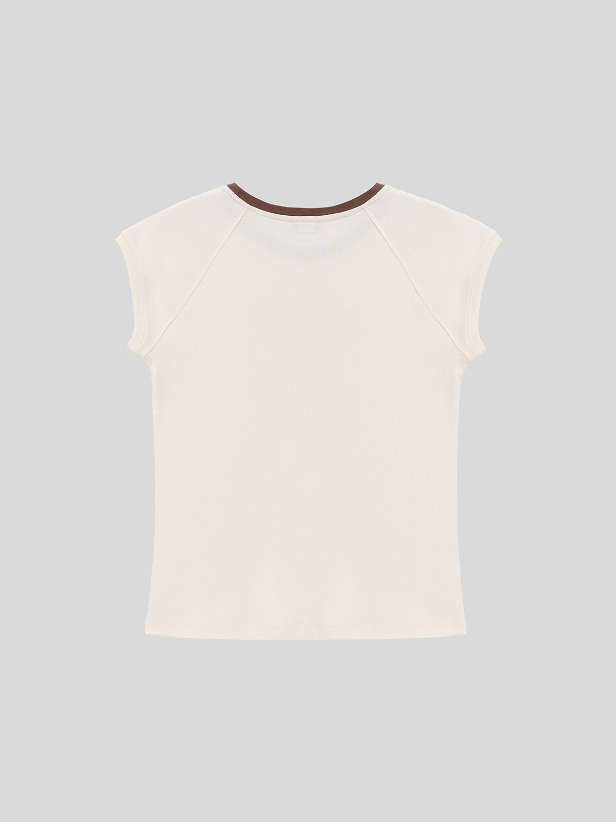 [2ND] CAP SLEEVE LETTERING T-S - 2 COLORS CREAM