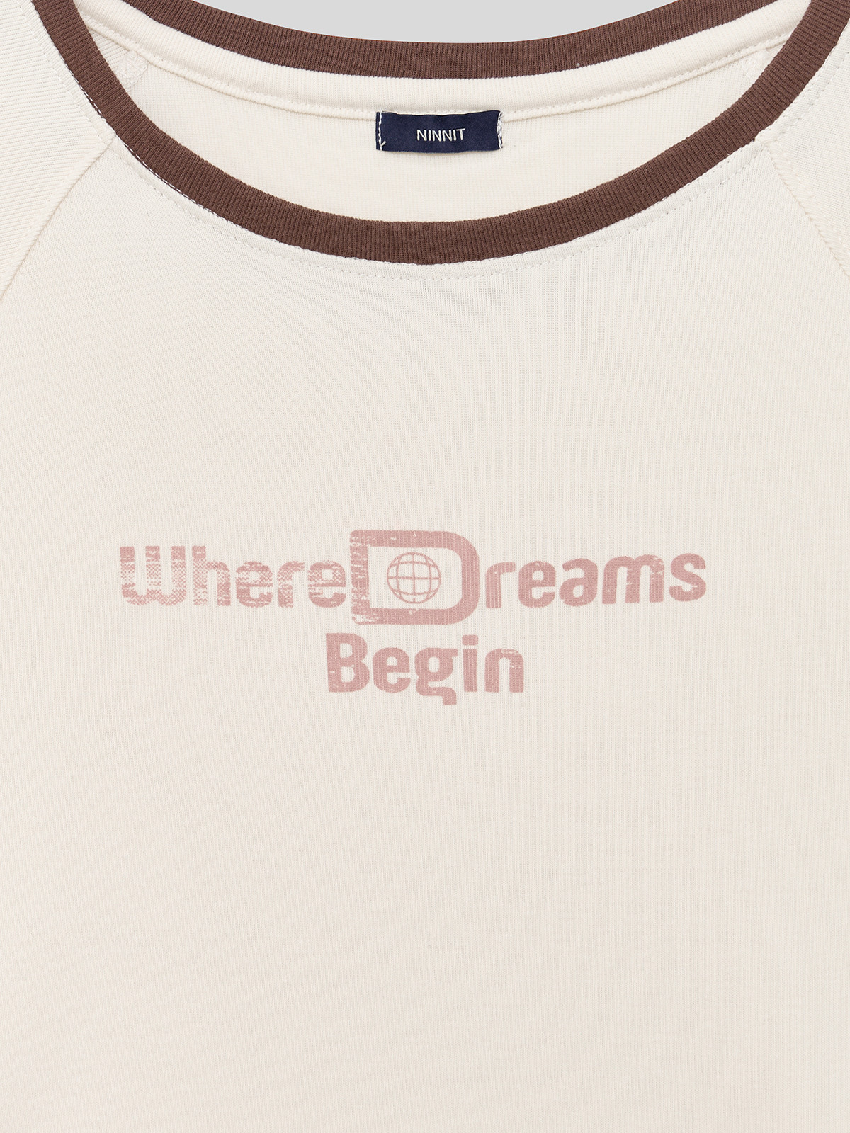 [2ND] CAP SLEEVE LETTERING T-S - 2 COLORS CREAM