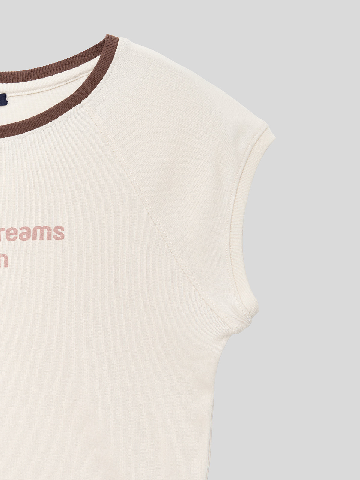 [2ND] CAP SLEEVE LETTERING T-S - 2 COLORS CREAM