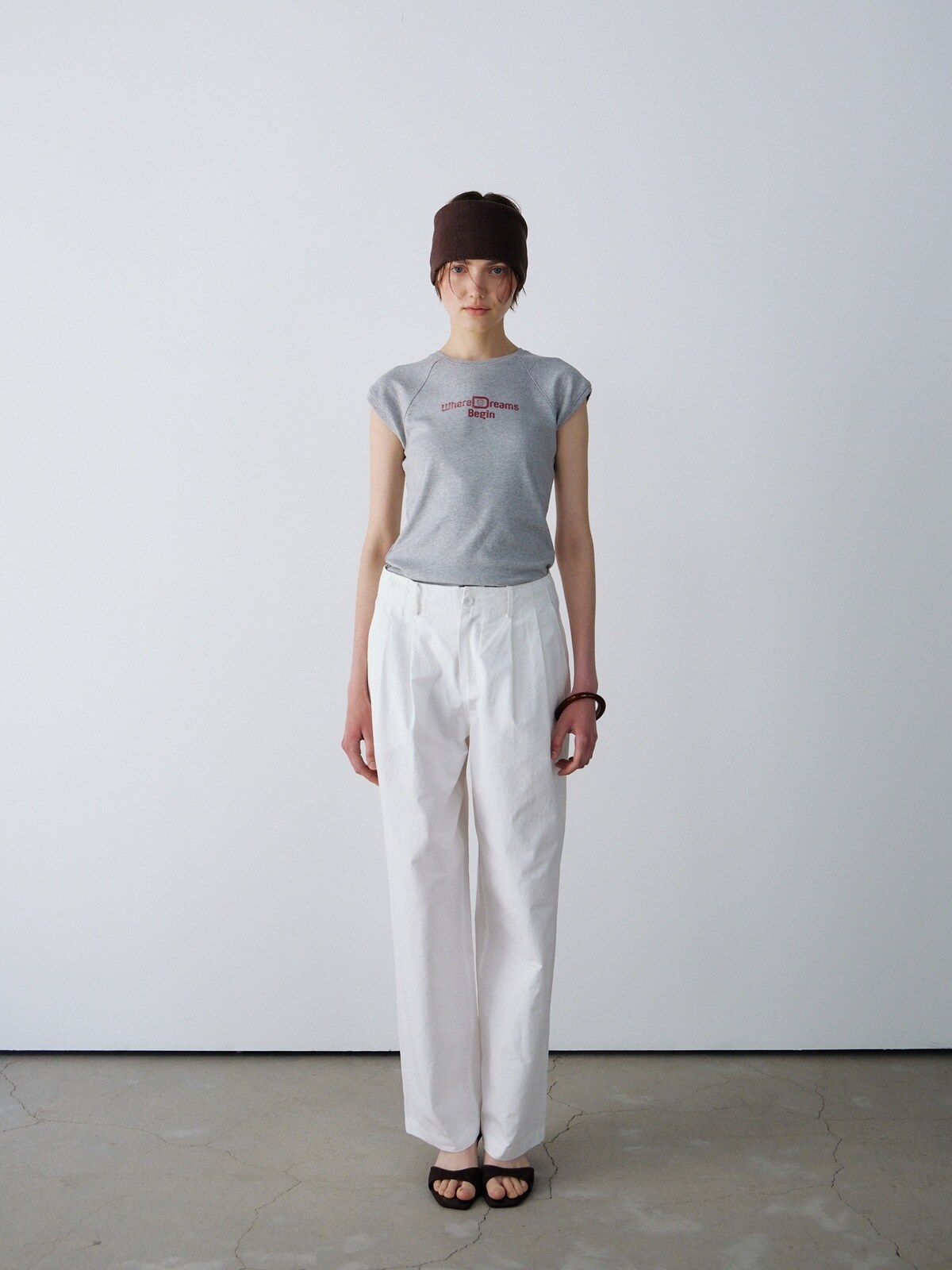 [2ND] CAP SLEEVE LETTERING T-S - 2 COLORS MELANGE GREY