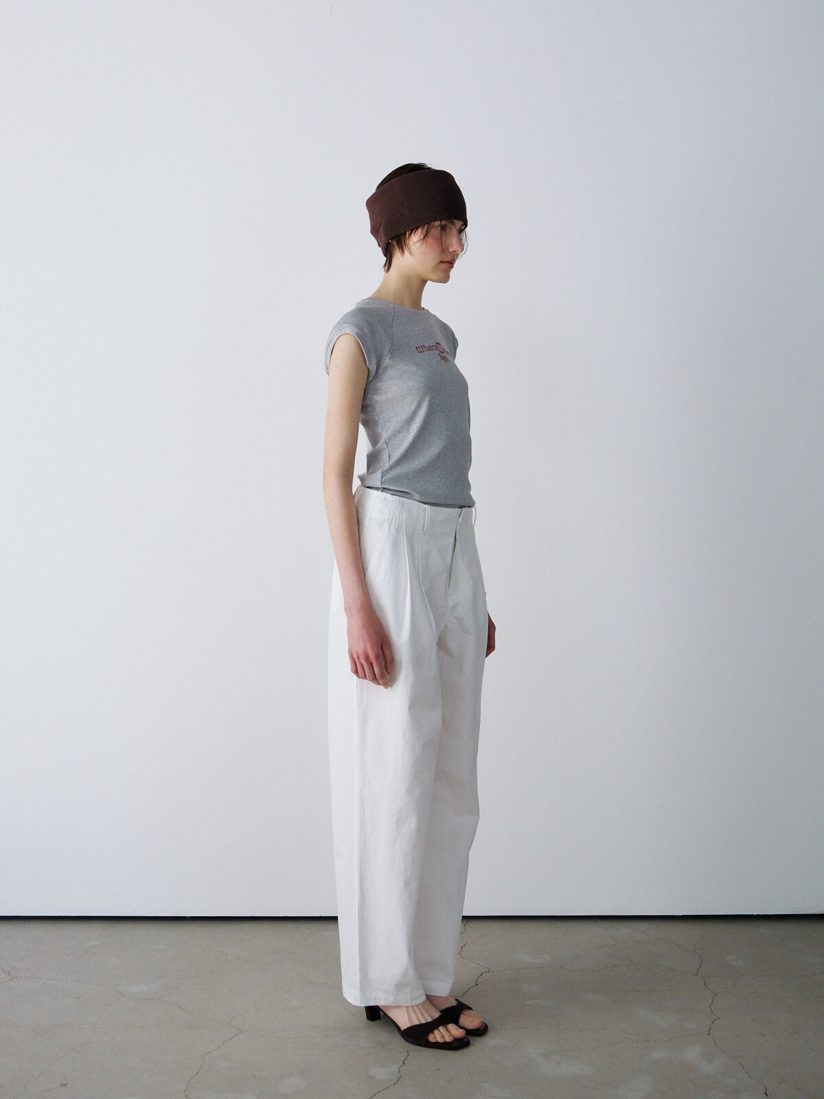 [2ND] CAP SLEEVE LETTERING T-S - 2 COLORS MELANGE GREY