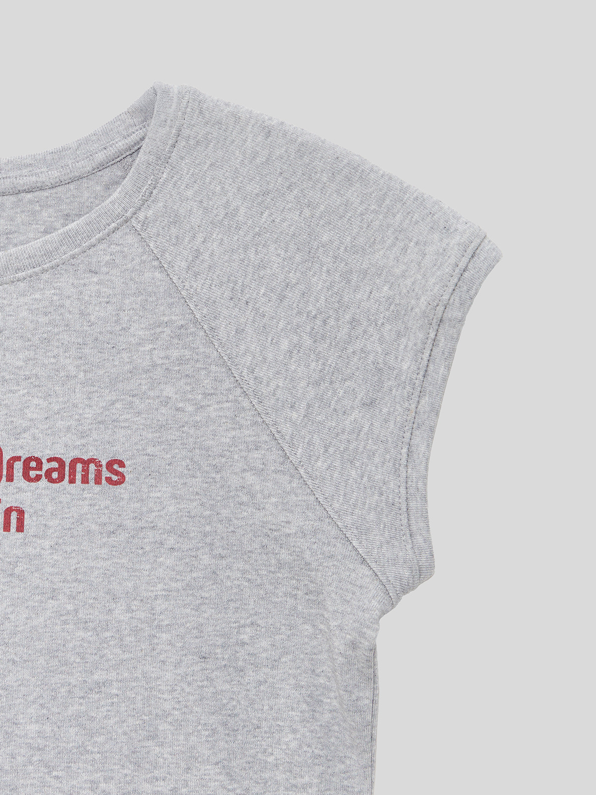 [2ND] CAP SLEEVE LETTERING T-S - 2 COLORS MELANGE GREY