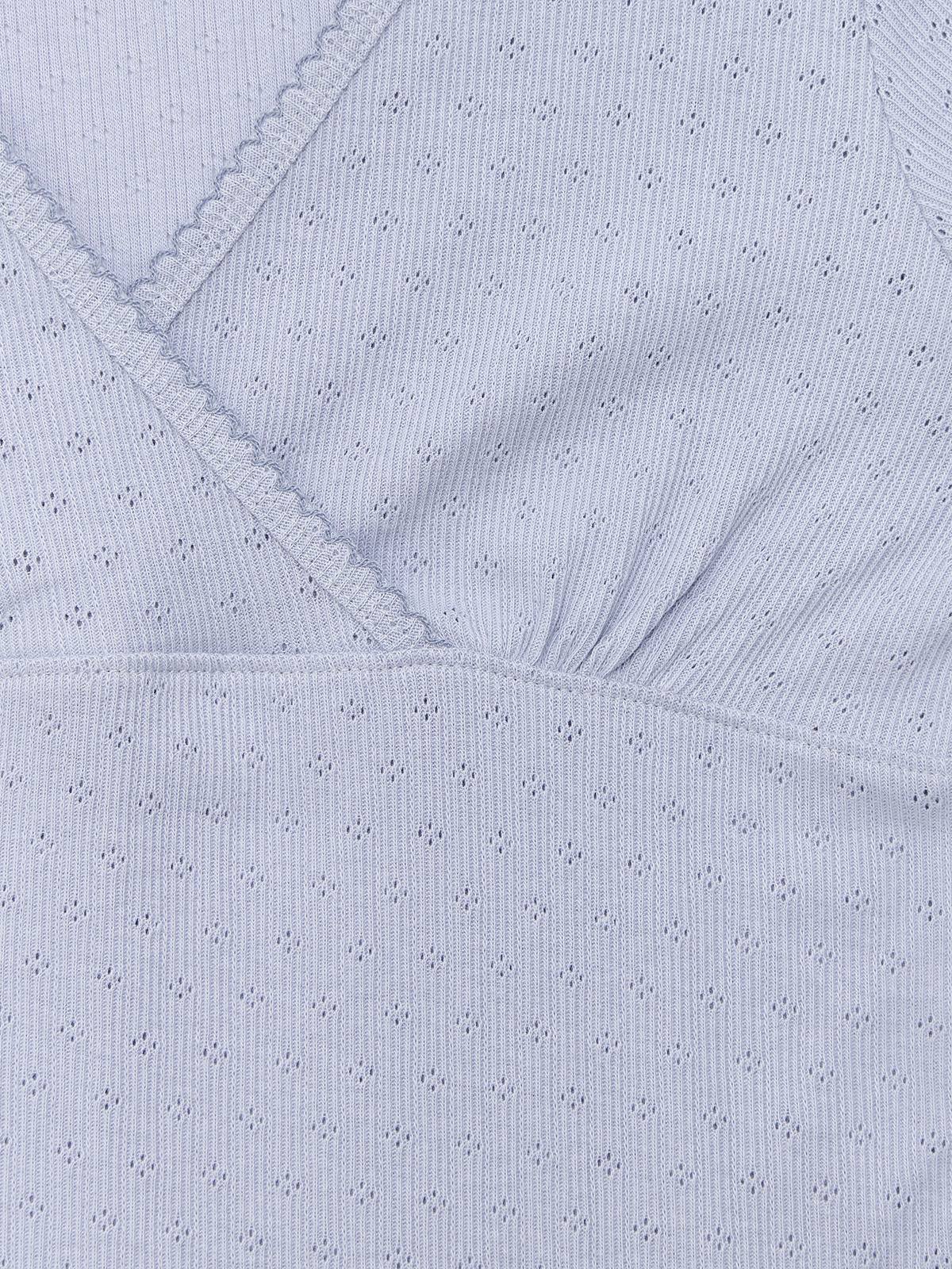 SCALLOP NECK WRAP T-SHIRT - 2 COLORS SKY BLUE