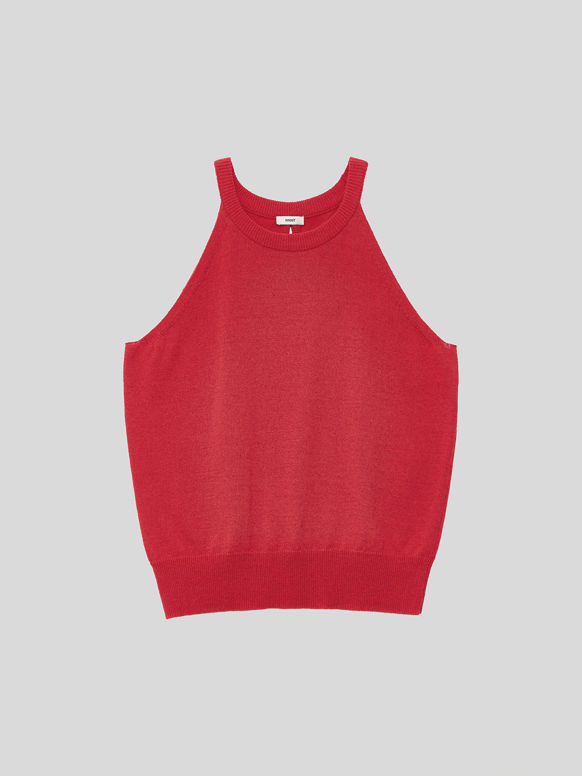 OPEN-BACK HALTER KNIT TOP - 3 COLORS RED