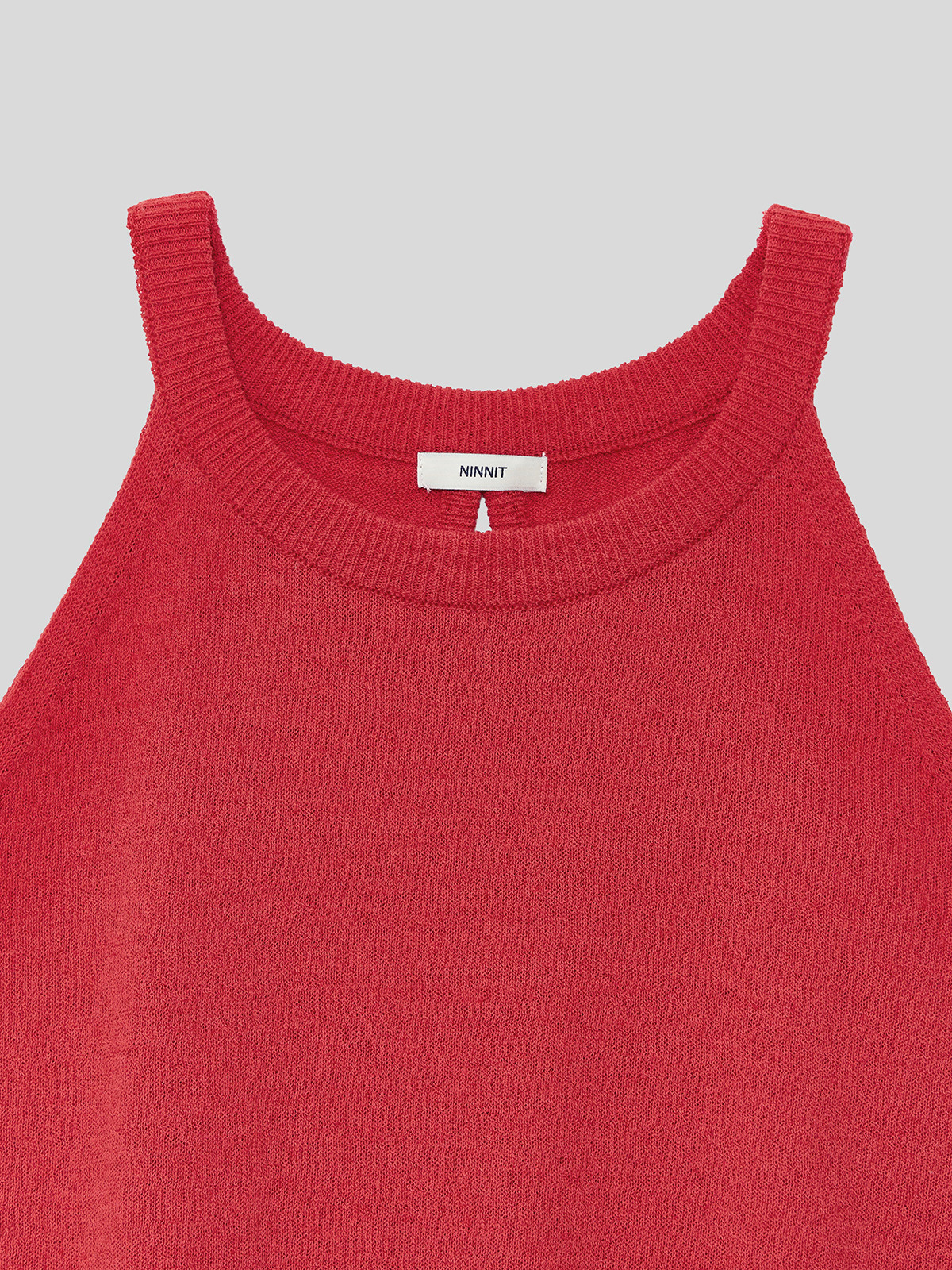OPEN-BACK HALTER KNIT TOP - 3 COLORS RED