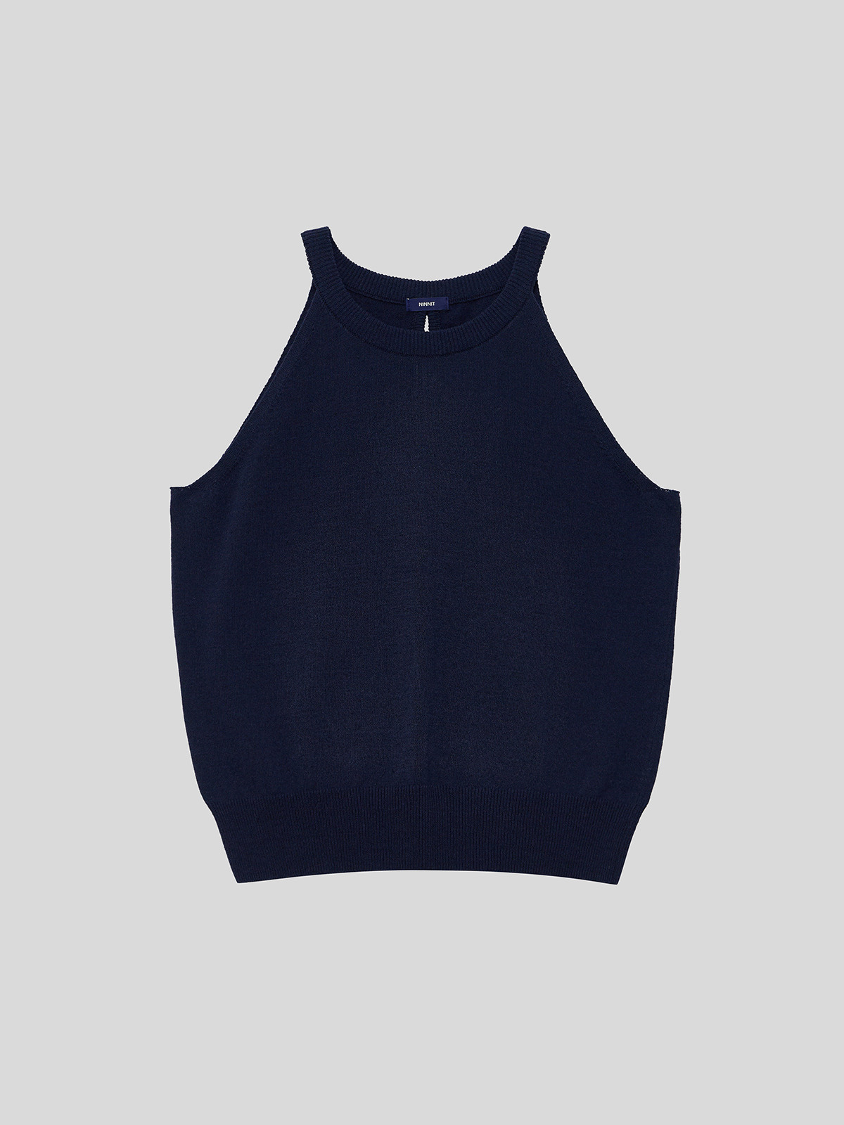 OPEN-BACK HALTER KNIT TOP - 3 COLORS NAVY