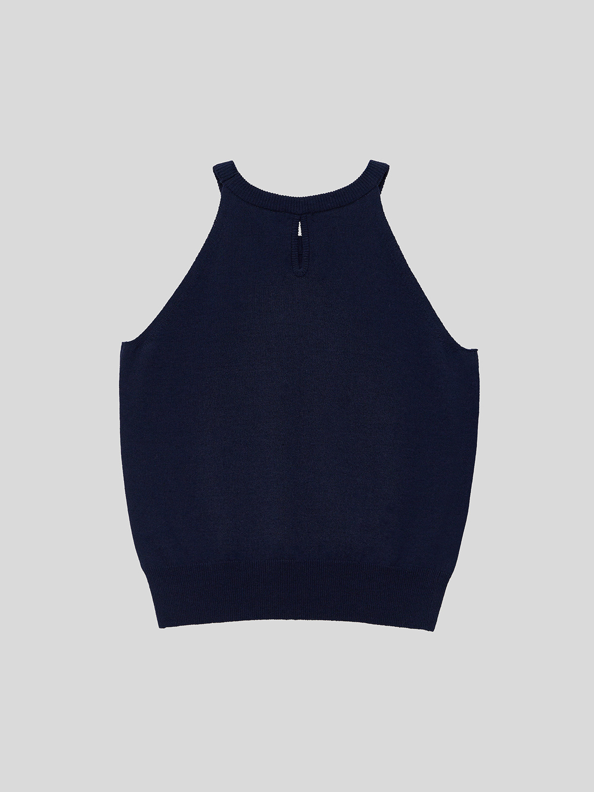 OPEN-BACK HALTER KNIT TOP - 3 COLORS NAVY