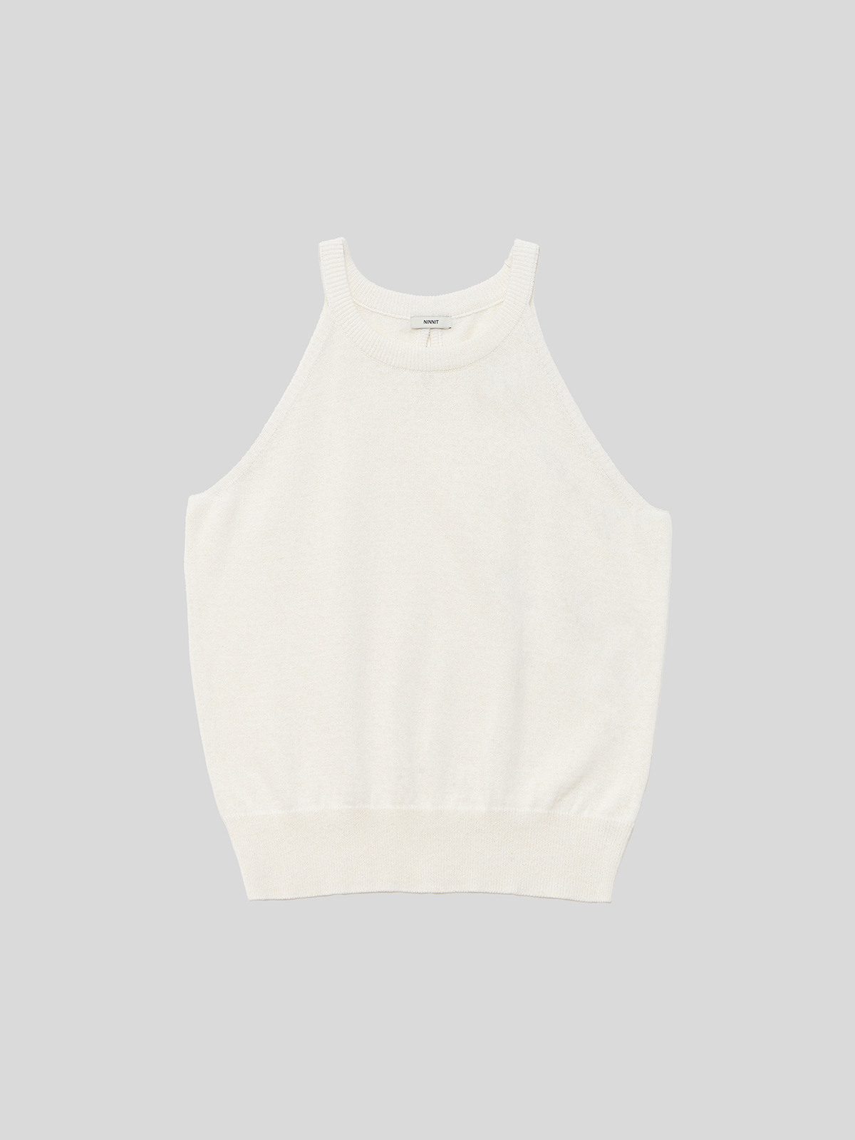 OPEN-BACK HALTER KNIT TOP - 3 COLORS IVORY