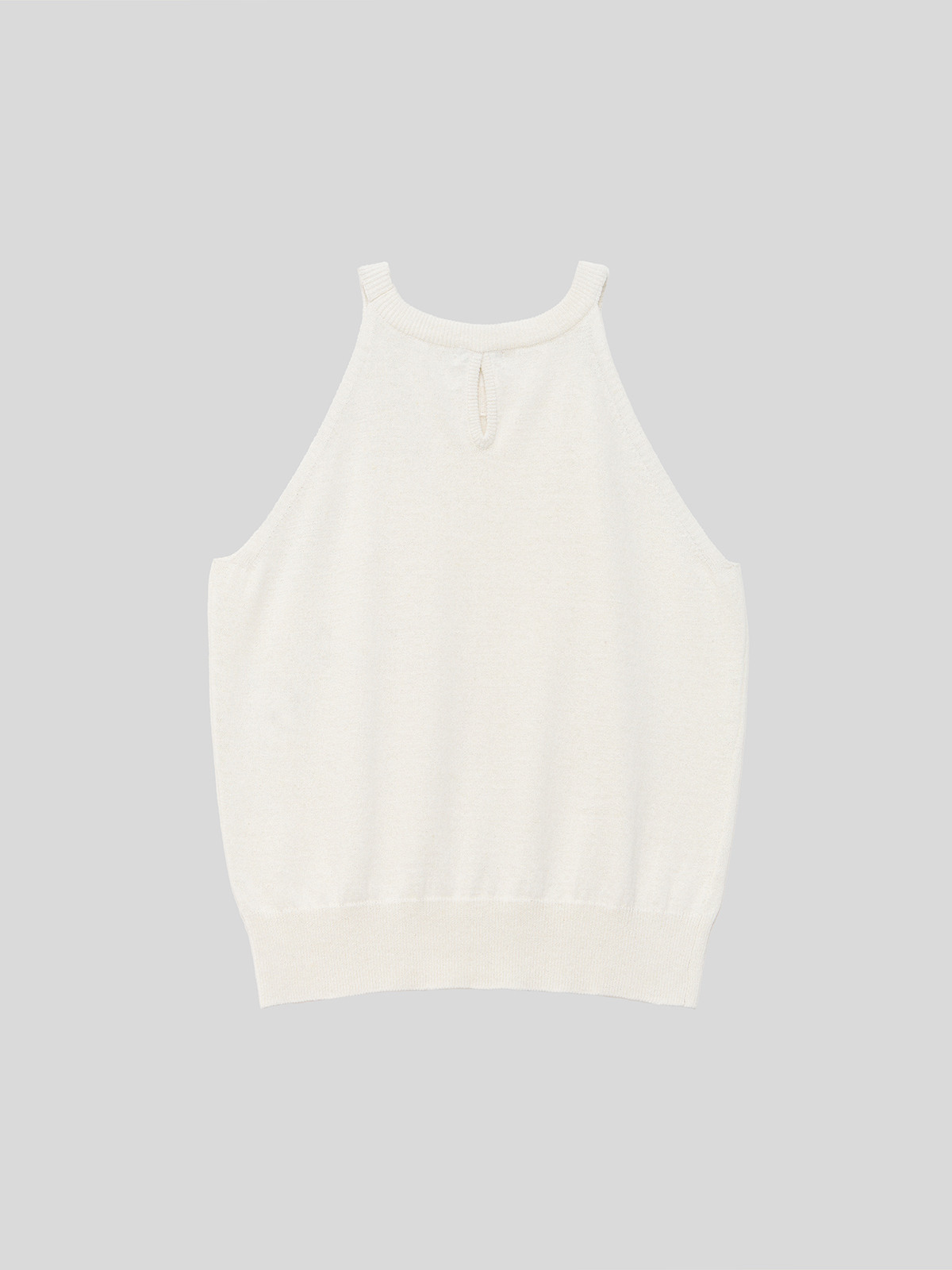 OPEN-BACK HALTER KNIT TOP - 3 COLORS IVORY