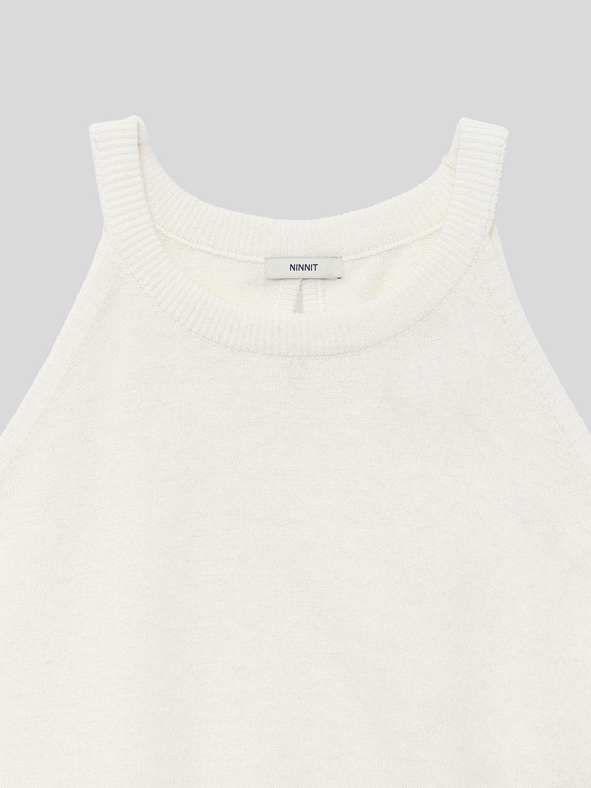 OPEN-BACK HALTER KNIT TOP - 3 COLORS IVORY